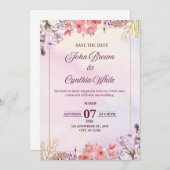 Individuell anpassbare elegante Hochzeitsfeier Einladung (Vorne/Hinten)