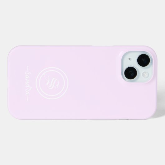 Individuell anpassbare elegante Lavendel Monogram  Case-Mate iPhone Hülle (Rückseite (Horizontal))