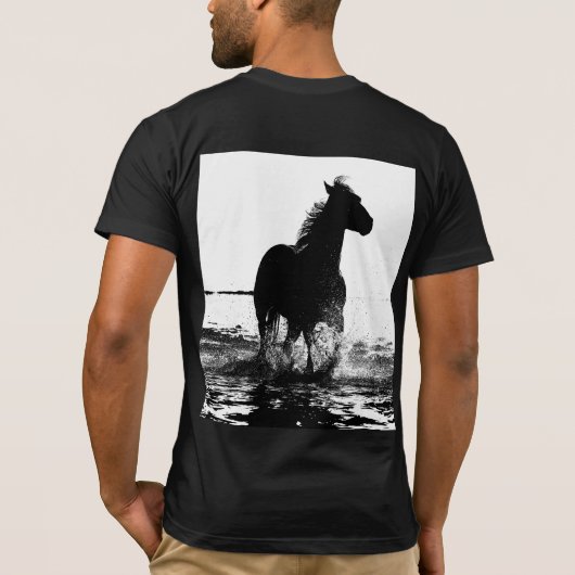 Individuell anpassbare Elegante Modernes Reiten Po T-Shirt (Rückseite)