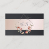Individuell anpassbare elegante Peach Floral Busin Visitenkarte (Rückseite)