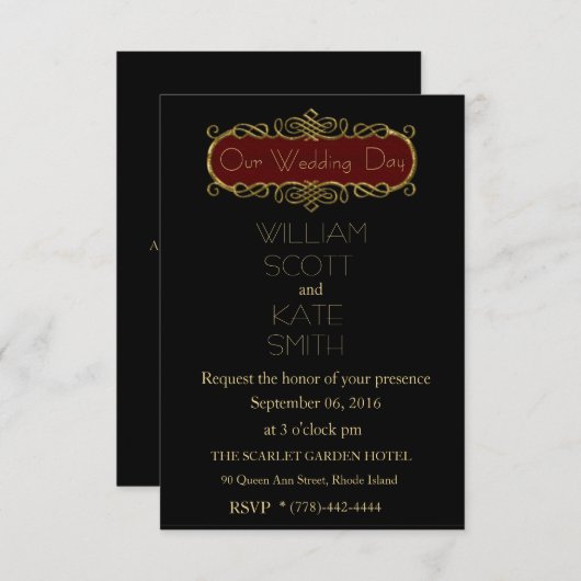 Individuell anpassbare elegante WEDD-EINLADUNG Einladung (Vorne/Hinten)