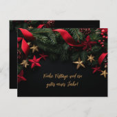 Individuell anpassbare Elegante Weihnachtskarte mi Feiertagspostkarte (Vorne/Hinten)
