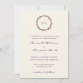 Individuell anpassbare Elegante Wreath Wedding Ein Einladung (Vorderseite)