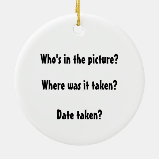 Individuell anpassbare Erinnerungen für Gerahmte O Keramik Ornament (Hinten)