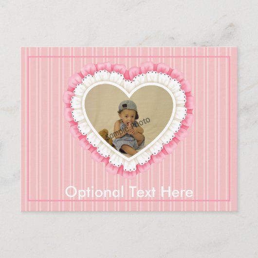 Individuell anpassbare Eyelet Spitzenherz Postkart Postkarte (Vorderseite)