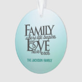 Individuell anpassbare Familie, wo das Leben begin Ornament (Vorderseite)
