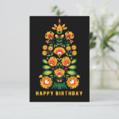 Individuell anpassbare Folklore Happy Birthday Car Dankeskarte (Stehend Vorderseite)