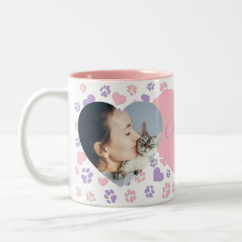 Individuell anpassbare Foto-Tasse für Cat Lovers Zweifarbige Tasse