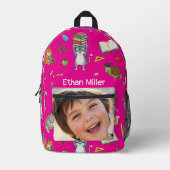 Individuell anpassbare Foto- und Namenskinder Bedruckter Rucksack (Vorderseite)