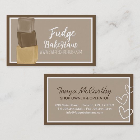 Individuell anpassbare Fudding Business Cards Visitenkarte (Vorne/Hinten)