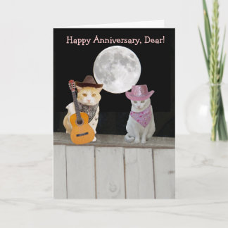 Individuell anpassbare Funny Cats Jubiläum Karte