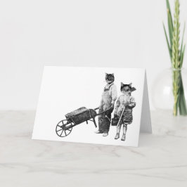 Individuell anpassbare Funny Garening Cats Card Feiertagskarte
