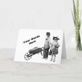 Individuell anpassbare Funny Garening Cats Card Feiertagskarte