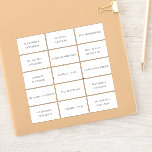 Individuell anpassbare Gästetiketten Aufkleber<br><div class="desc">Personalisierte,  elegante Einzelnamen oder jeder Text für Gastgeschenke,  Weihnachtsgeschenke,  Geburtstage oder andere geschäftliche oder persönliche Labels mit modernster Serifentypografie in Schwarz/Weiß.</div>