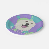 Individuell anpassbare GeburtstagsGreat Pyrenäen Pappteller (Schrägansicht)