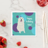 Individuell anpassbare GeburtstagsGreat Pyrenäen Serviette (Beispiel)