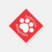 Individuell anpassbare Geburtstagsparty - Rot Serviette (Ecke)