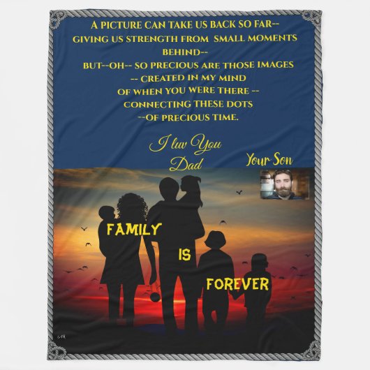 Individuell anpassbare Geschenkgutscheine für groß Fleecedecke (Vorderseite)