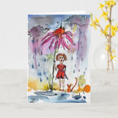 Individuell anpassbare Get Well Illustration Card Karte (Gelbe Blume)