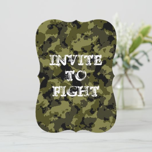 Individuell anpassbare, getarnte Einladung zur Zom (Stehend Vorderseite)