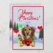 Individuell anpassbare Golden Retriever Dog Xmas C Ankündigung (Vorne/Hinten)