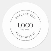 Individuell anpassbare große, einfache Firmenlogos Runder Aufkleber (Vorderseite)