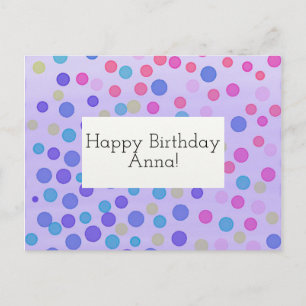 Individuell anpassbare Happy Birthday Card Konfett Postkarte