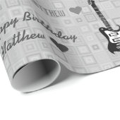 Individuell anpassbare Happy Birthday Light Patter Geschenkpapier (Rolleneckpunkt)