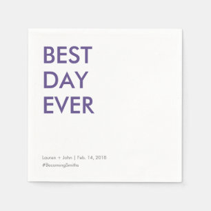 Individuell anpassbare Hashtag beste Tag je Hochze Serviette