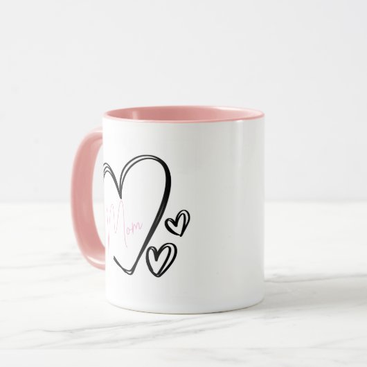 Individuell anpassbare Herz-Tasse Tasse (Vorderseite Links)