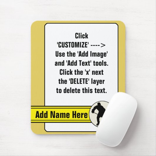 Individuell anpassbare Hockey Trading Card Templat Mousepad (Mit Mouse)