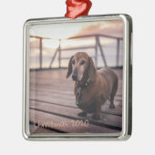 Individuell anpassbare Holiday Pet Hund Dackel Ornament Aus Metall (Links)