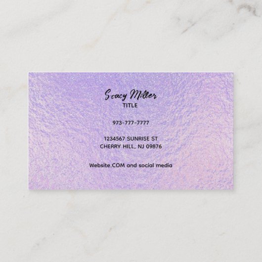 Individuell anpassbare, holografische Visitenkarte (Rückseite)