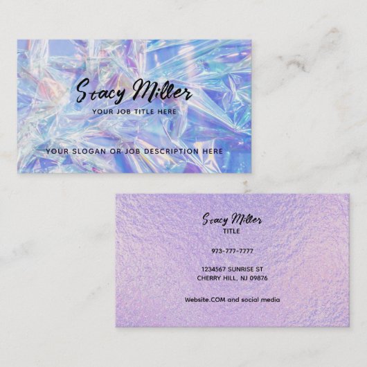 Individuell anpassbare, holografische Visitenkarte (Vorne/Hinten)