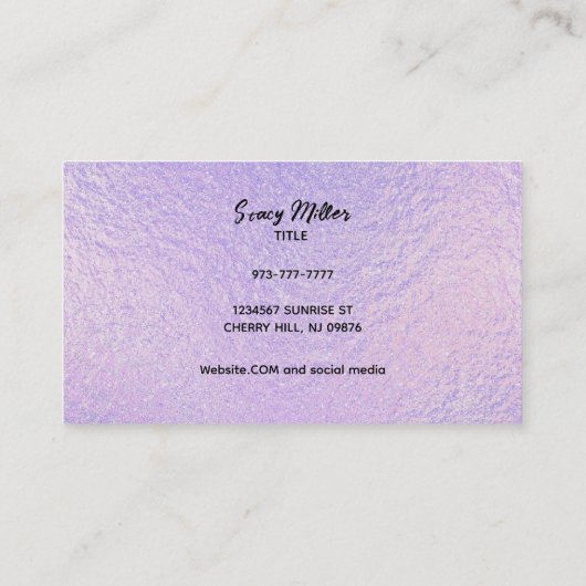 Individuell anpassbare, holografische Visitenkarte (Rückseite)