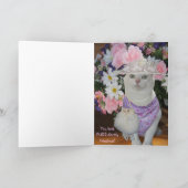 Individuell anpassbare Hübsche Katze Feminine Gebu Karte (Innenseite)