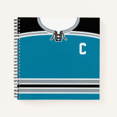 Individuell anpassbare Ice Hockey Jersey-Vorlage f Notizbuch (Vorderseite)