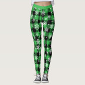 Individuell anpassbare Karierte "Happy Holidays" Leggings (Vorderseite)