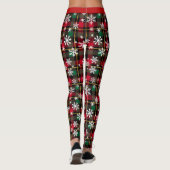Individuell anpassbare Karierte "Happy Holidays" Leggings (Rückseite)