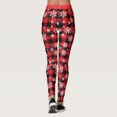 Individuell anpassbare Karierte "Happy Holidays" Leggings (Rückseite)