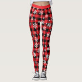 Individuell anpassbare Karierte "Happy Holidays" Leggings (Vorderseite)