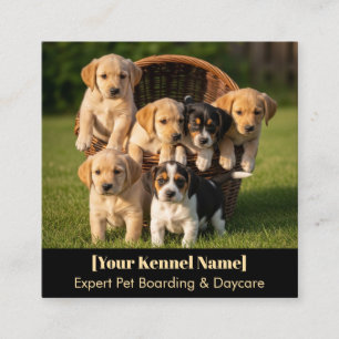 Individuell anpassbare Kennel Business Card Quadratische Visitenkarte