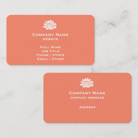 Individuell anpassbare KorallenVisitenkarte Visitenkarte (Vorne/Hinten)