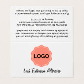 Individuell anpassbare Lash Extension Aftercare Visitenkarten (Außenseite Aufgefaltet)