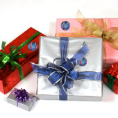 Individuell anpassbare, lebendige Weihnachtsbaumen Runder Aufkleber