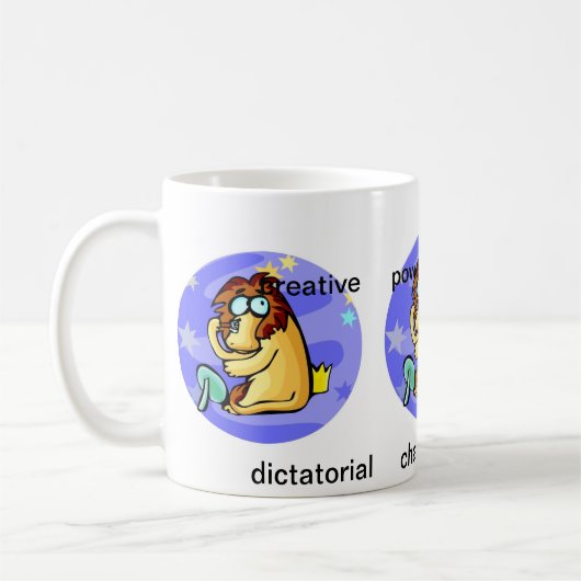Individuell anpassbare Leo Lion-Cartoon-Eigenschaf Kaffeetasse (Links)
