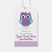 Individuell anpassbare Lila Aquamarine Owl Vielen  Geschenkanhänger (Vorderseite)