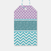 Individuell anpassbare Lila Aquamarine Owl Vielen  Geschenkanhänger (Rückseite)