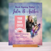 Individuell anpassbare Lila Feather Book Signing E Acrylschild (Neutral)
