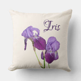 Individuell anpassbare lila Tulpen Name Iris persö Kissen